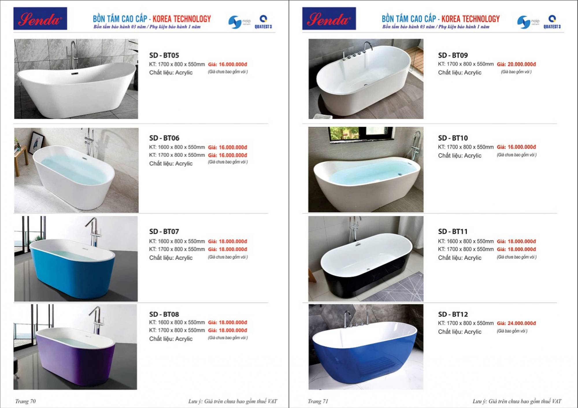 Thiết bị vệ sinh SENDA Catalogue và Bảng giá mới nhất 2024 /Page 36